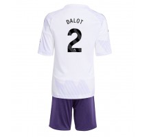 Manchester United Diogo Dalot #2 Koszulka Wyjazdowa dzieci 2025-26 Krótki Rękaw (+ krótkie spodenki)